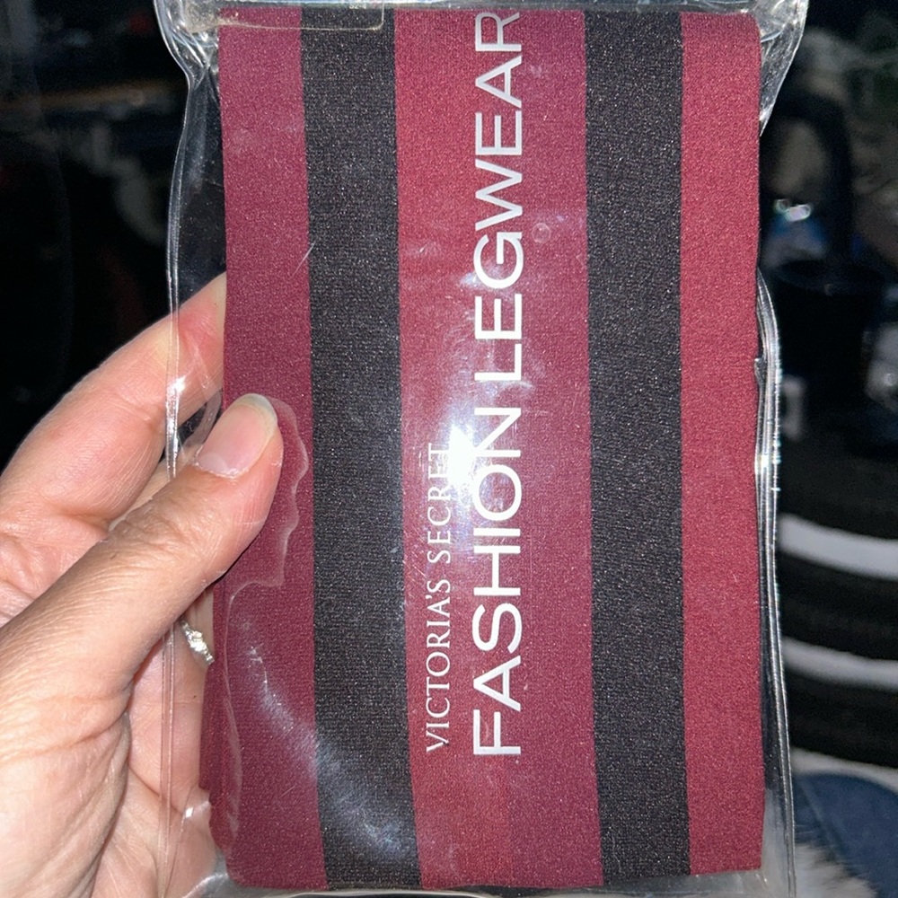 Victorias Secret stripe opaque tights sz C